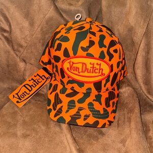 Von Dutch Vibrant Orange and Green Camo Hat